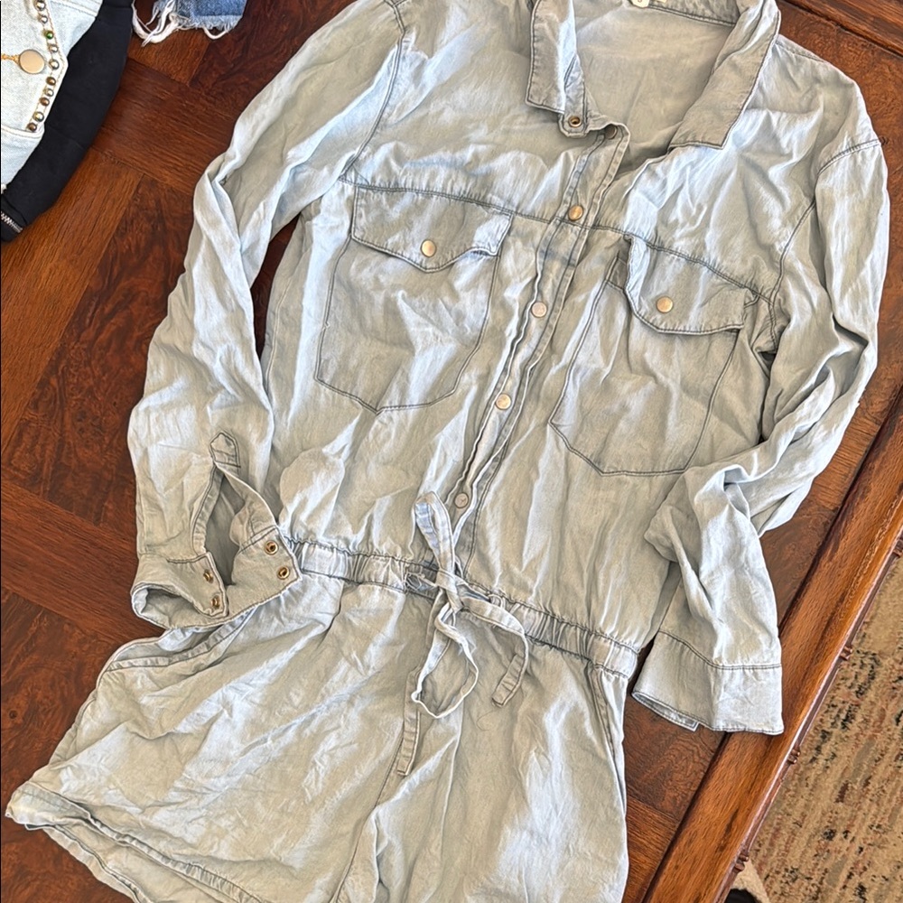 Light Blue Denim Romper